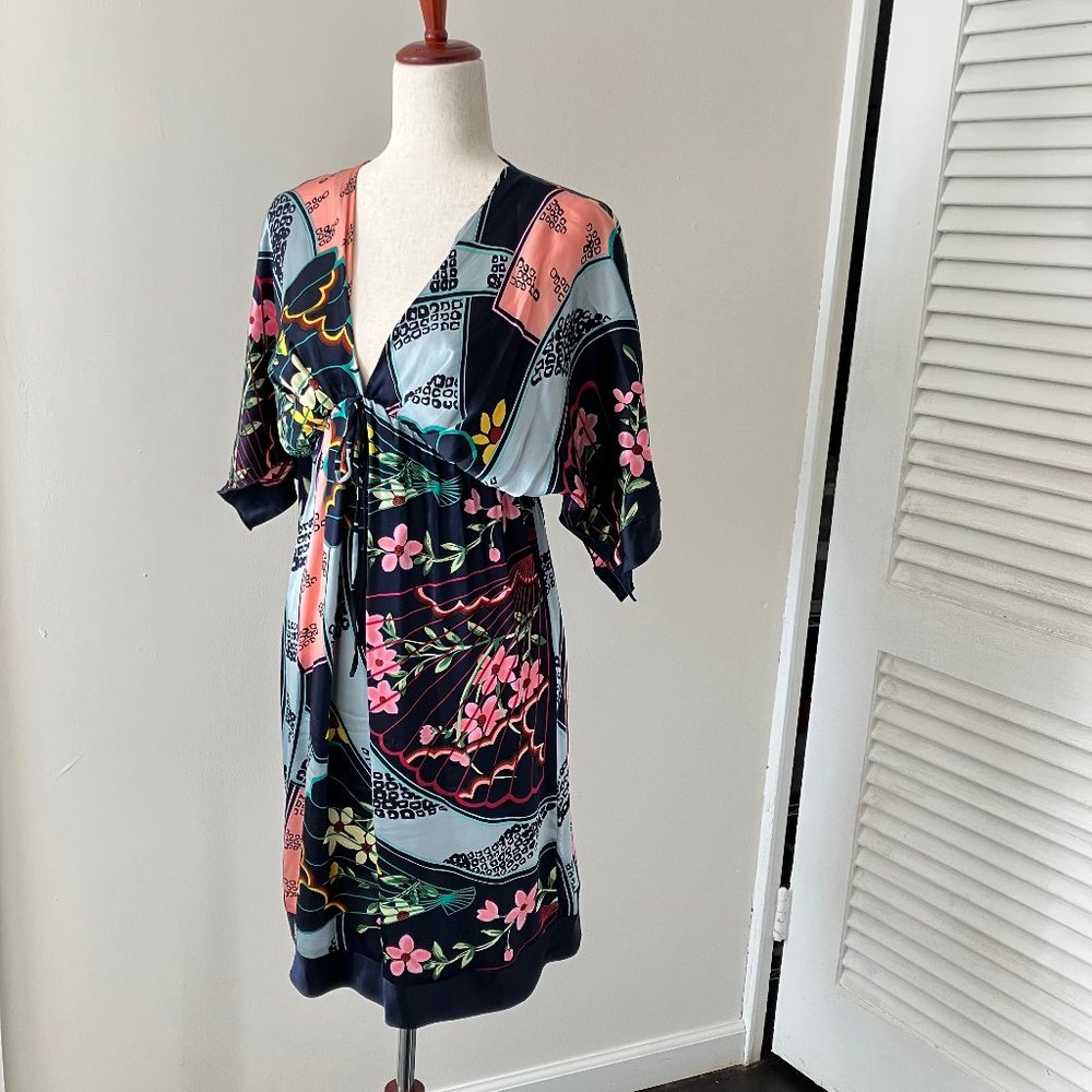 Yumi Kim Silk Floral Kimono Dress fluttery sz M/L